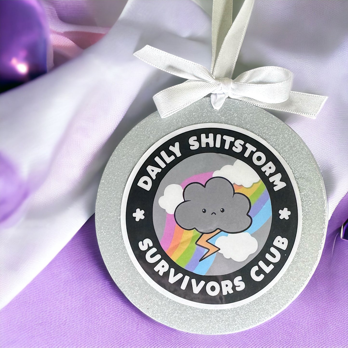 Join the Fun: Daily Shitstorm Survivors Club 2024 Christmas Ornament!
