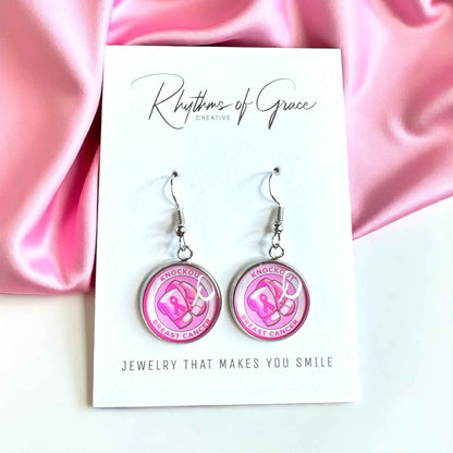 Fight Like a Girl (and Look Fabulous Doing It!) - Breast Cancer Awareness Earrings 💖