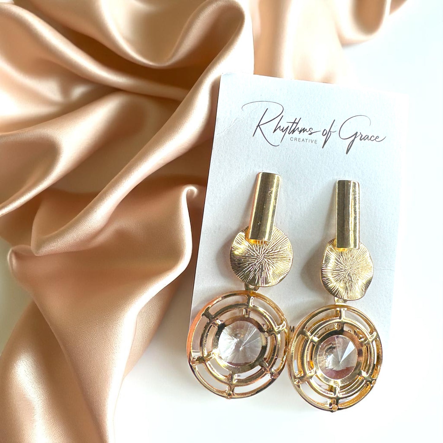 Shine On! Gold & Glass Dangle Earrings - Stunning Statement Jewelry