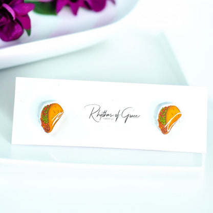 Taco 'Bout Style: Fun Taco Stud Earrings! 🌮