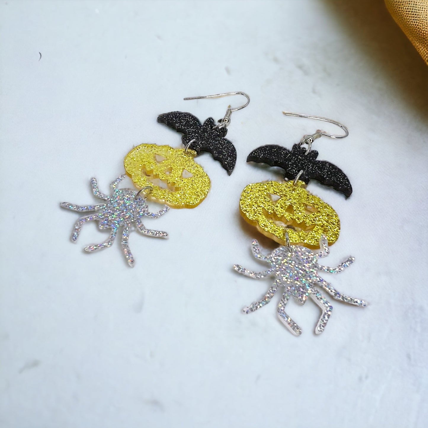 Halloween Earrings - Spider Earrings, Halloween Accessories , Pumpkin Earrings, Halloween Costume, Halloween Teacher - Rhythms of Grace Creative