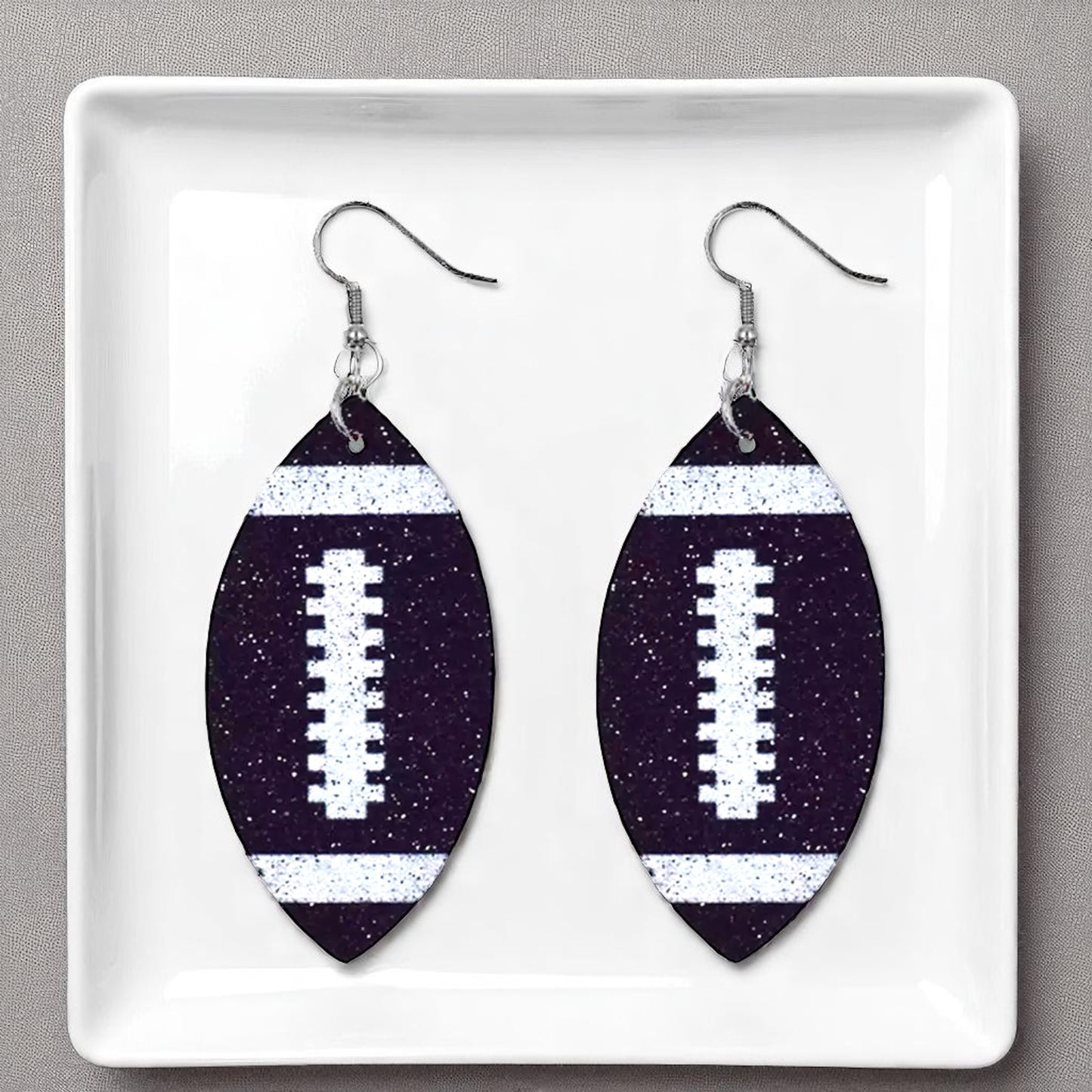 Score Big with Sparkle! Glitter Football Dangle Earrings 🏈