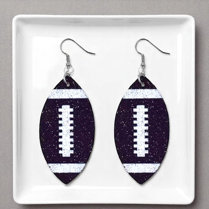 Score Big with Sparkle! Glitter Football Dangle Earrings 🏈