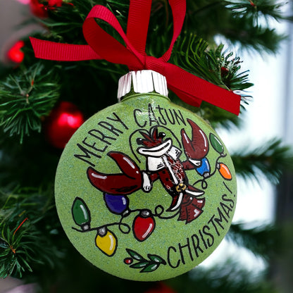 Unique Cajun Christmas Ornament - Merry Holiday Decor - Hand-Painted & Personalized