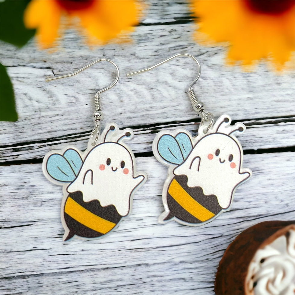 Boo Bees Earrings: Your Spooktacular Halloween Accessory! 👻🐝 - Rhythms of Grace Creative