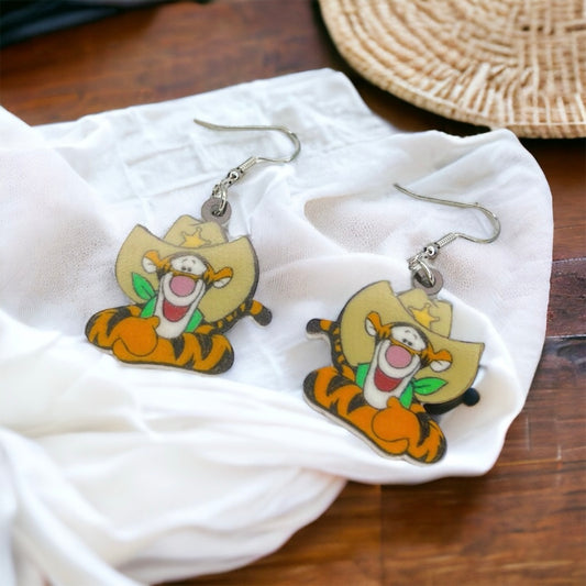 Hop into Style with Cowboy Tigger Earrings! 🐯