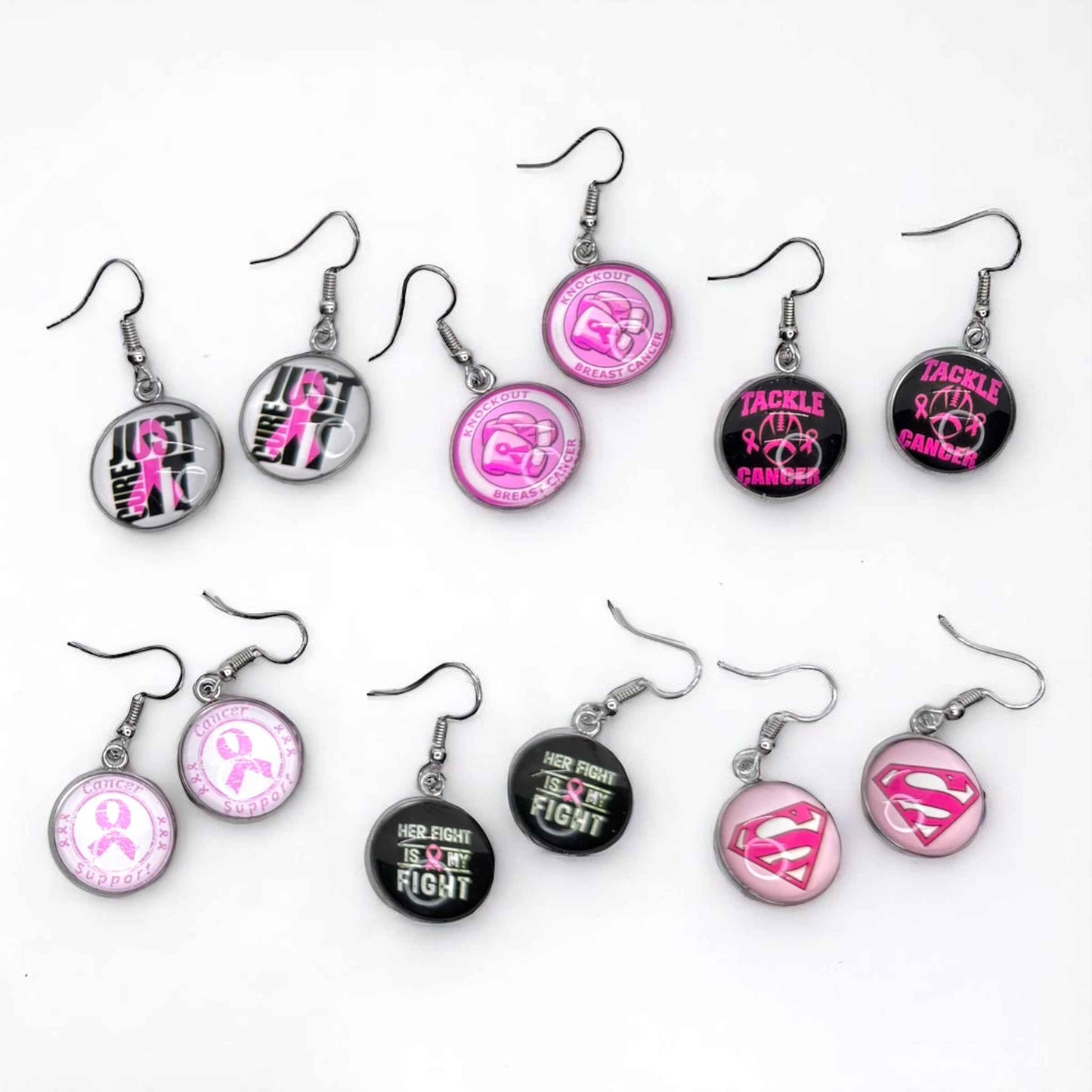Fight Like a Girl (and Look Fabulous Doing It!) - Breast Cancer Awareness Earrings 💖