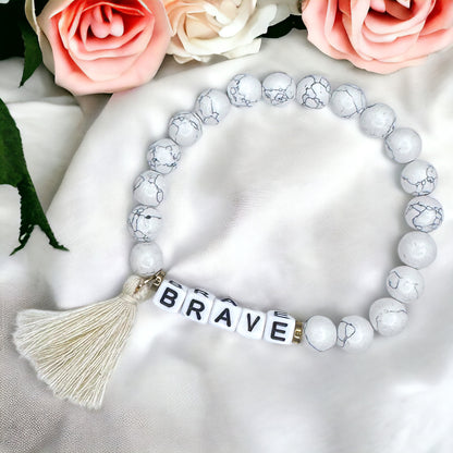 Tassel Charm “Brave” Beaded Bracelet – Your New Favorite Accessory!