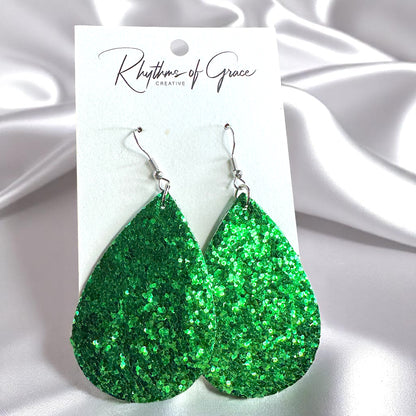 Sparkle & Shine: Glitter Teardrop Dangle Earrings ✨ - Rhythms of Grace Creative