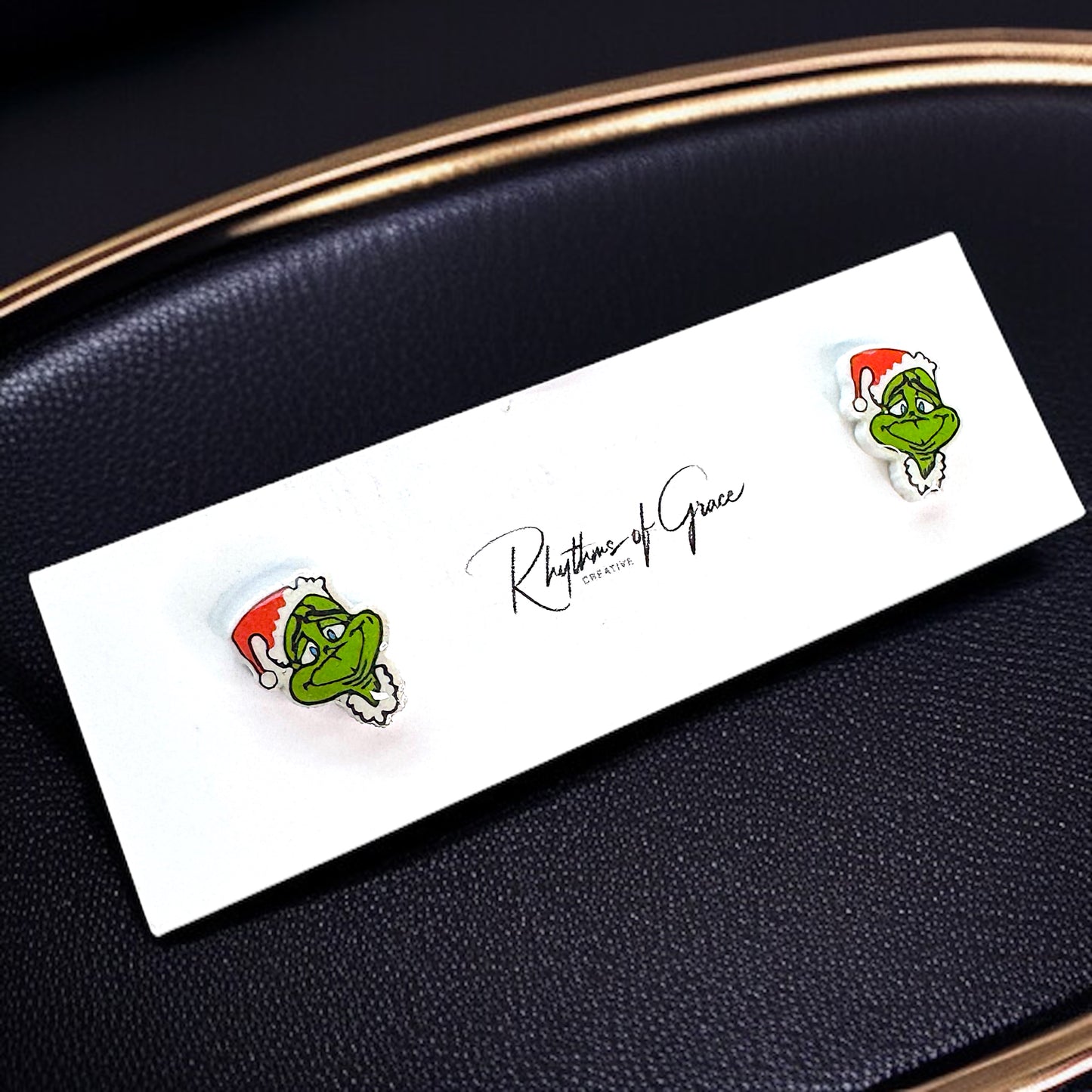 Grinchy Glam: Christmas Stud Earrings!🎄