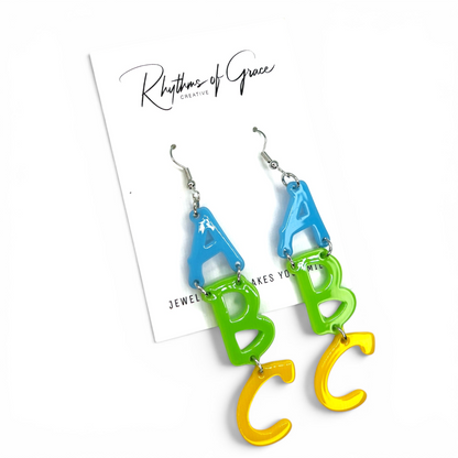 ABC Dangle Earrings: A Fun Tribute to Teachers! 🌟