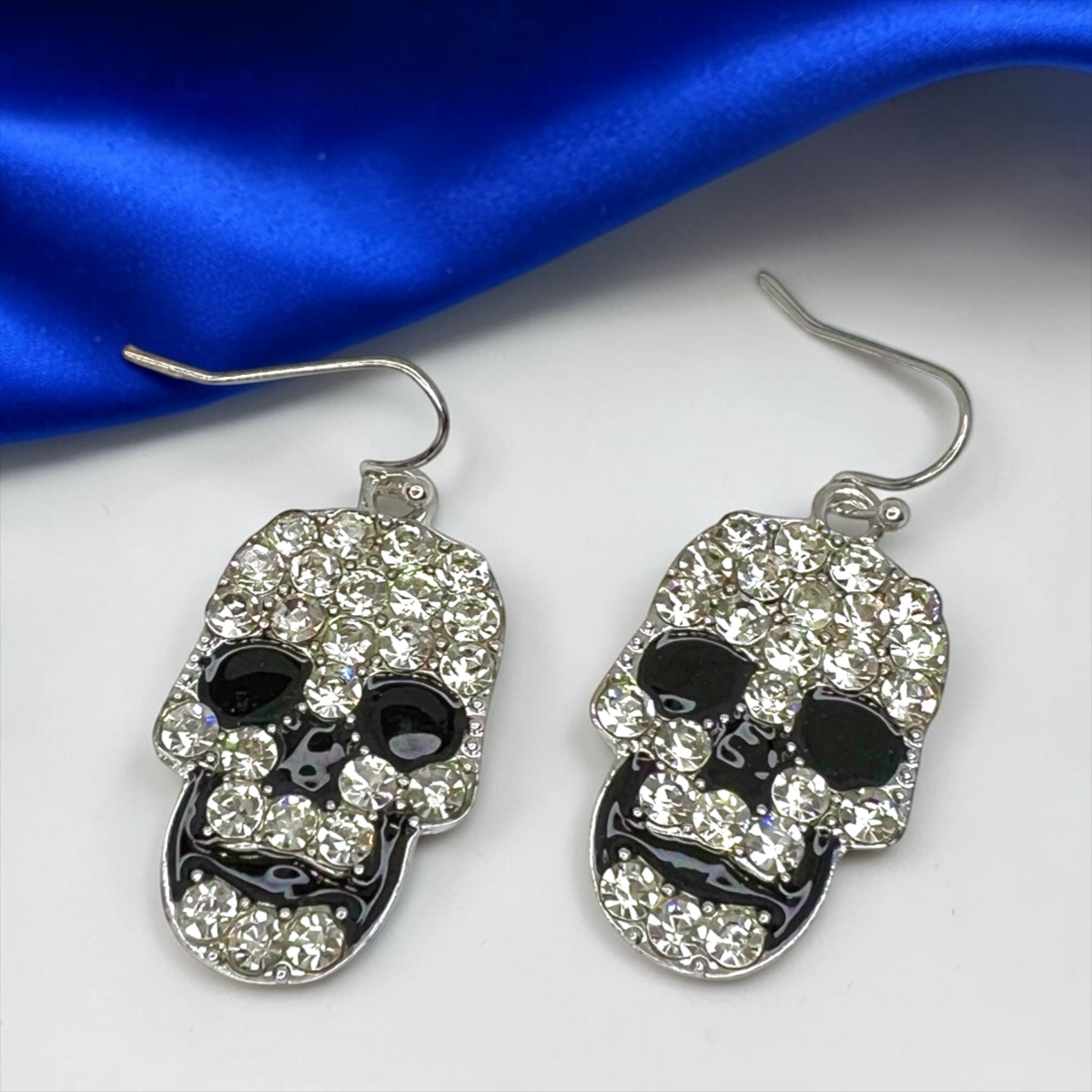 Rhinestone Skull Earrings - Halloween Jewelry, Halloween Accessories, Trick or Treat, Halloween Costume