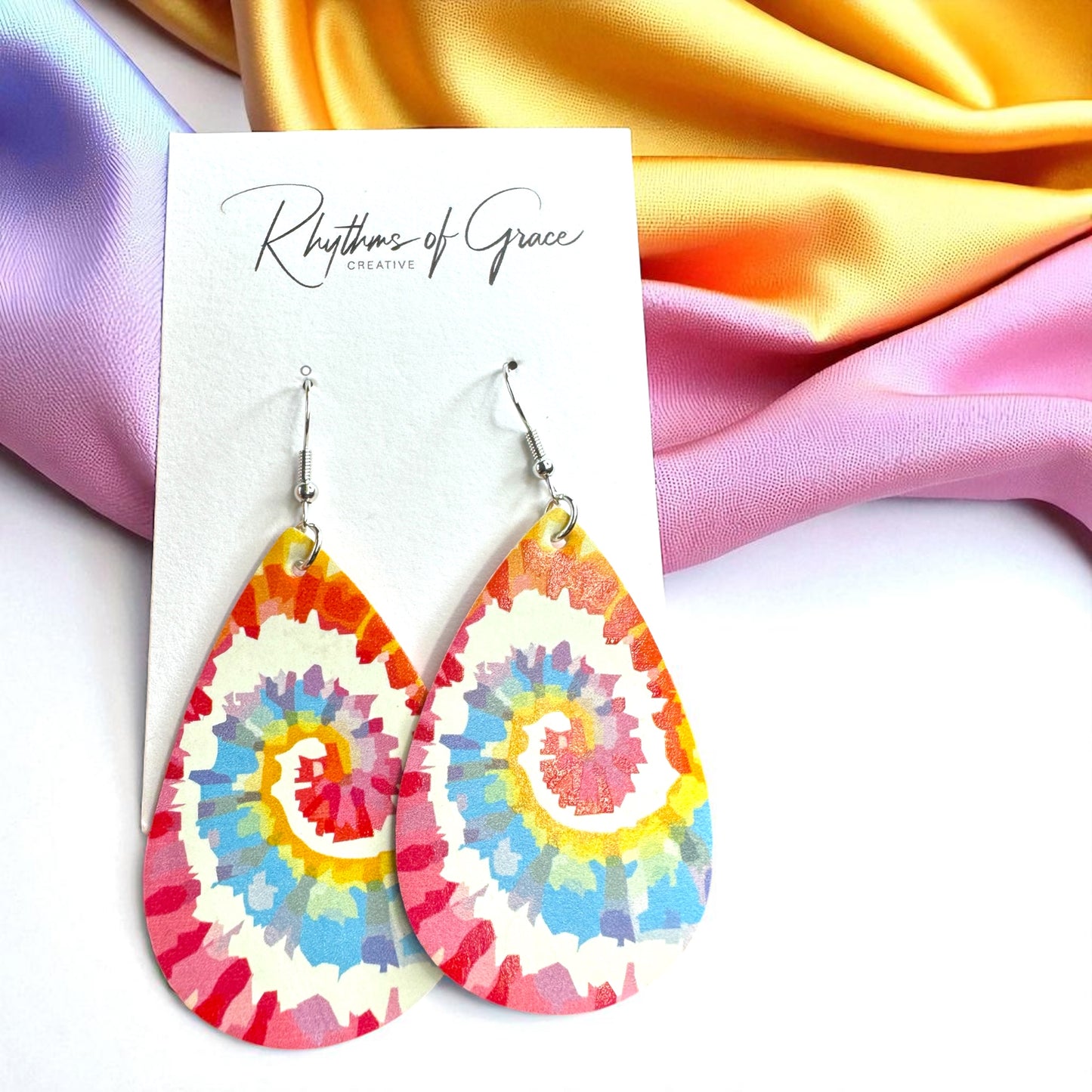 Radiant Rainbow Tie Dye Earrings – Celebrate with Color!
