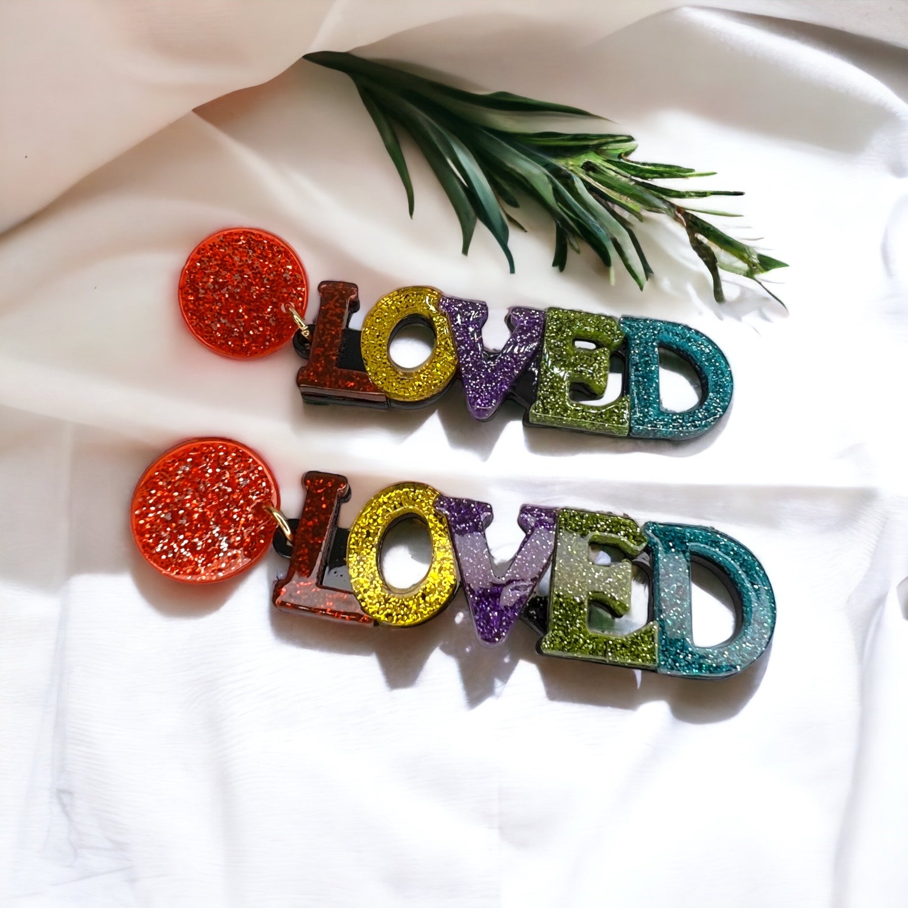 Loved Earrings - Birthday Earrings, Bachelorette Earrings, Valentine Accessories, I Love You - Rhythms of Grace Creative