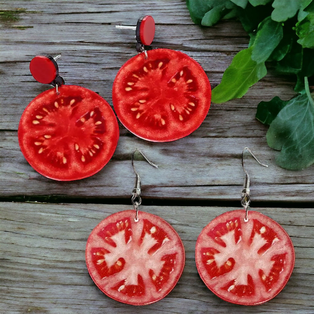 Tomato-tally Charming Earrings: Add Some Flavor to Your Style! 🍅
