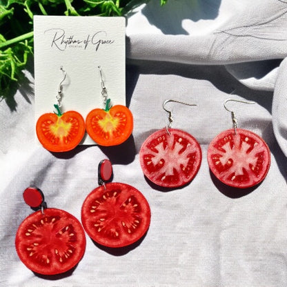 Tomato-tally Charming Earrings: Add Some Flavor to Your Style! 🍅