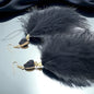 "Feathered Dreams" Druzy Dangle Earrings – Embrace Your Boho Sparkle!
