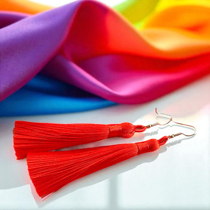 Tassel Power: Colorful Boho Dangle Earrings in 9 Vibrant Shades!