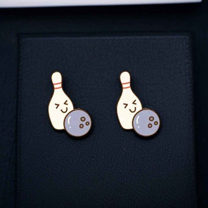 Strike a Pose with Bowling Studs Earrings! 🎳