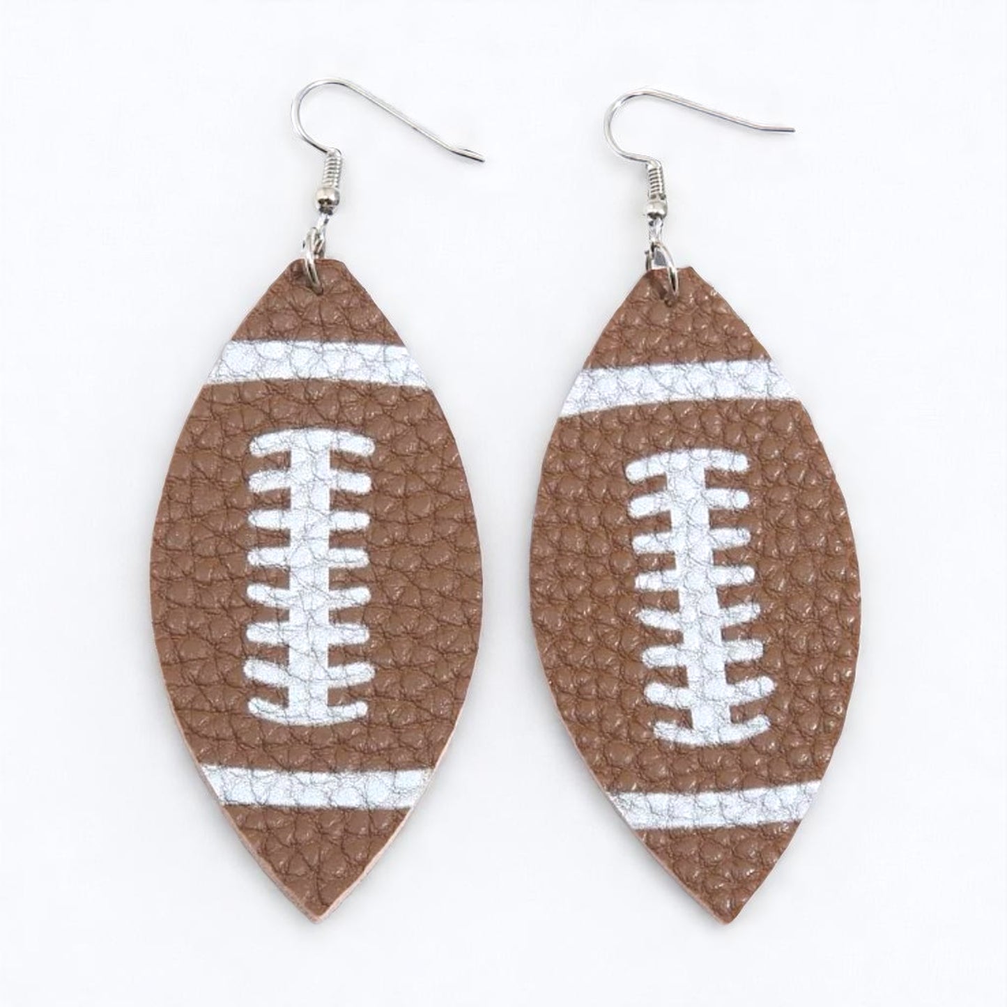 Score Big With Leather Football Dangle Earrings 🏈