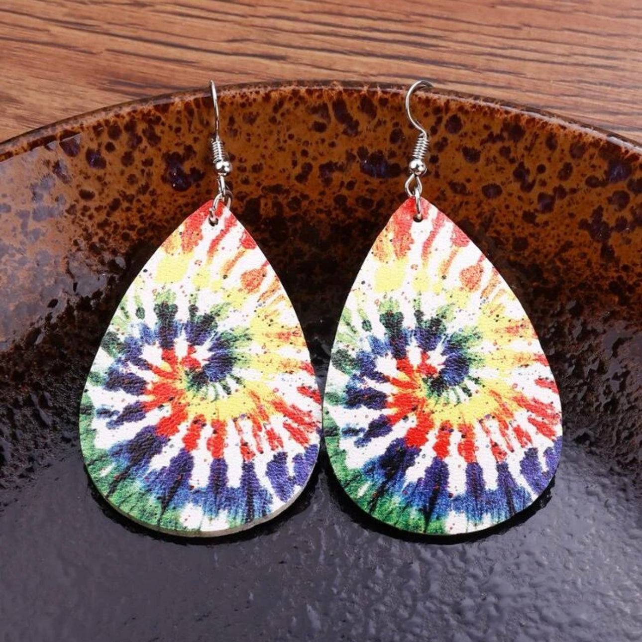 Radiant Rainbow Tie Dye Earrings – Celebrate with Color!