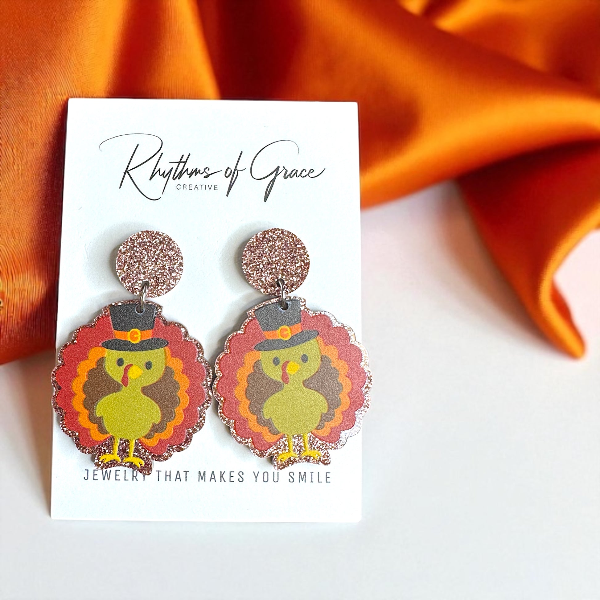 Feast Mode: ON – Glittery Turkey Earrings for Thanksgiving Fun - Rhythms of Grace Creative