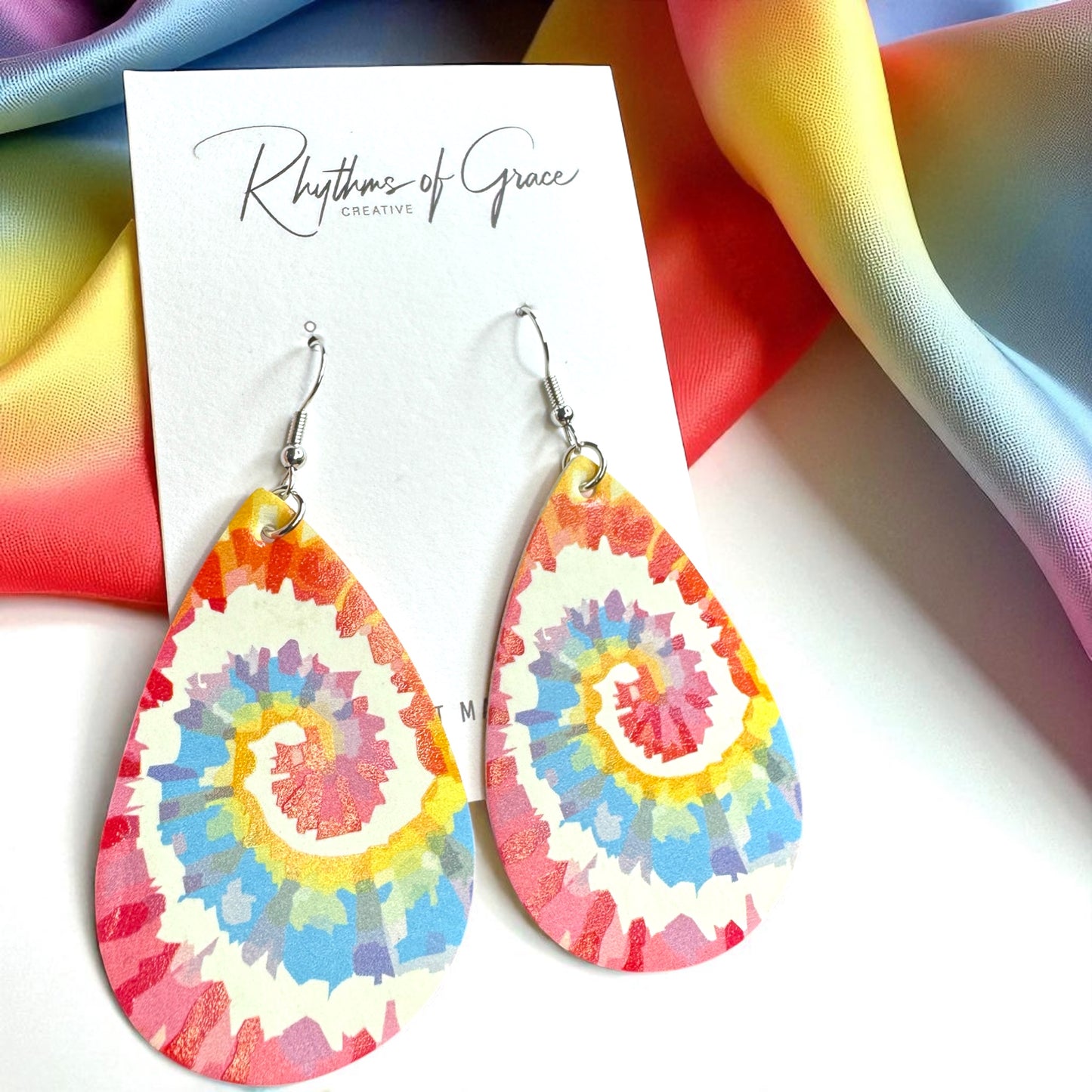 Radiant Rainbow Tie Dye Earrings – Celebrate with Color!