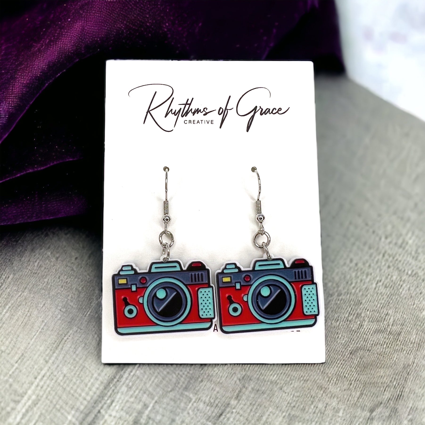 Say Cheese in Style – Cartoon Camera Dangle Earrings! 📸 - Rhythms of Grace Creative