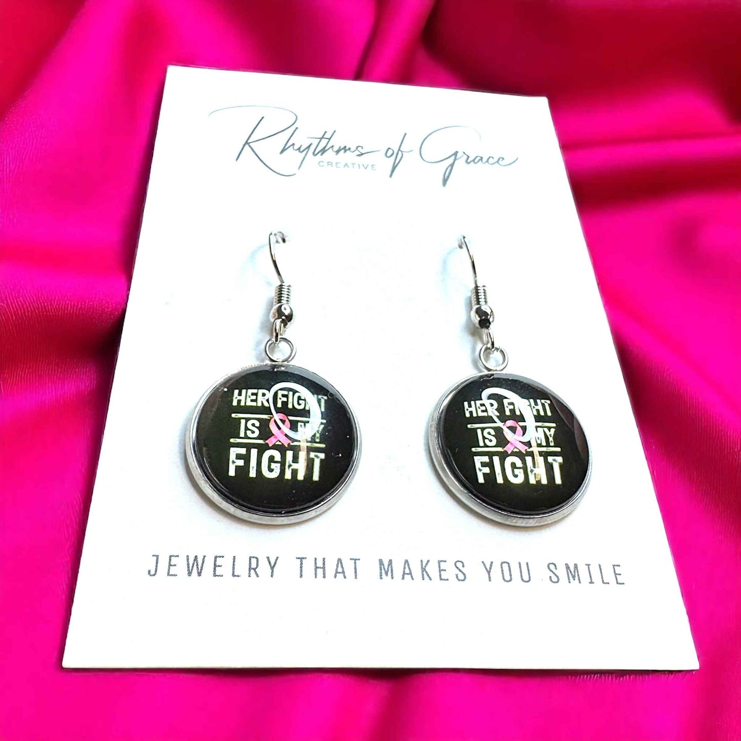 Fight Like a Girl (and Look Fabulous Doing It!) - Breast Cancer Awareness Earrings 💖