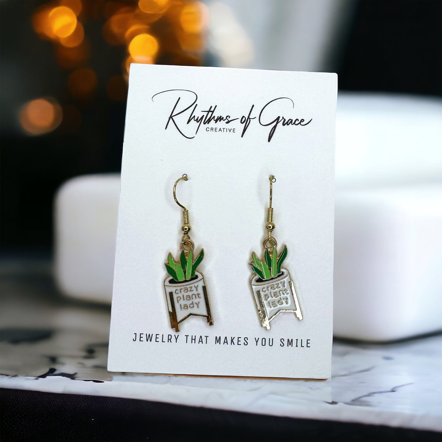 Crazy Plant Lady Dangle Earrings: Your Whimsical Green Accessory! 🌿