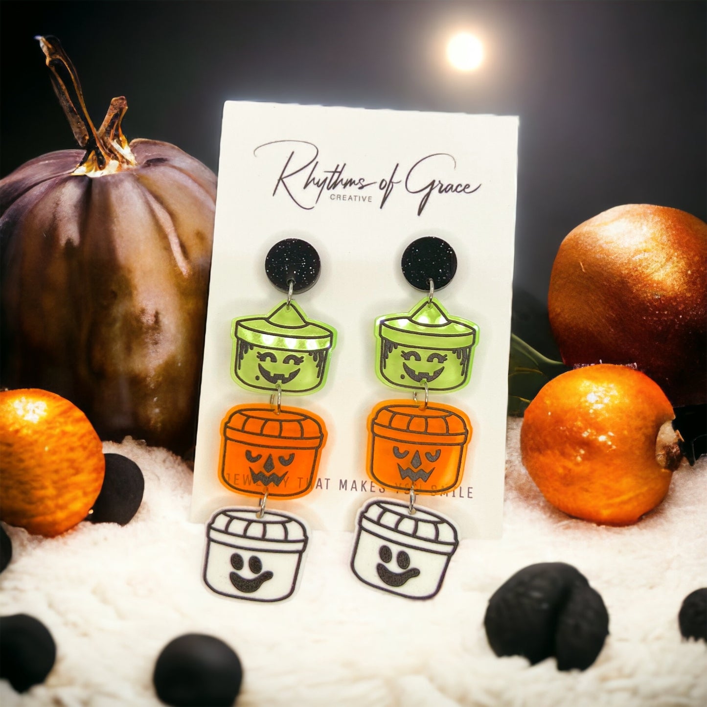 Boo Buckets Earrings: Your Spook-tacular Halloween Statement - Rhythms of Grace Creative