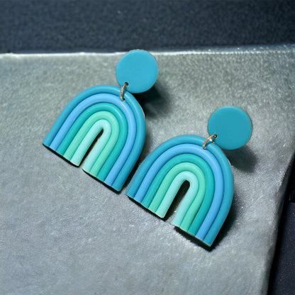 Colorful Rainbow Delight Earrings - Polymer Clay Accessories!