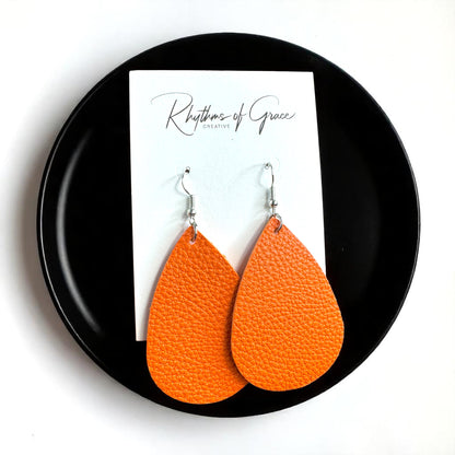 Teardrop Dream Earrings: Colorful Faux Leather Dangles for Every Occasion!