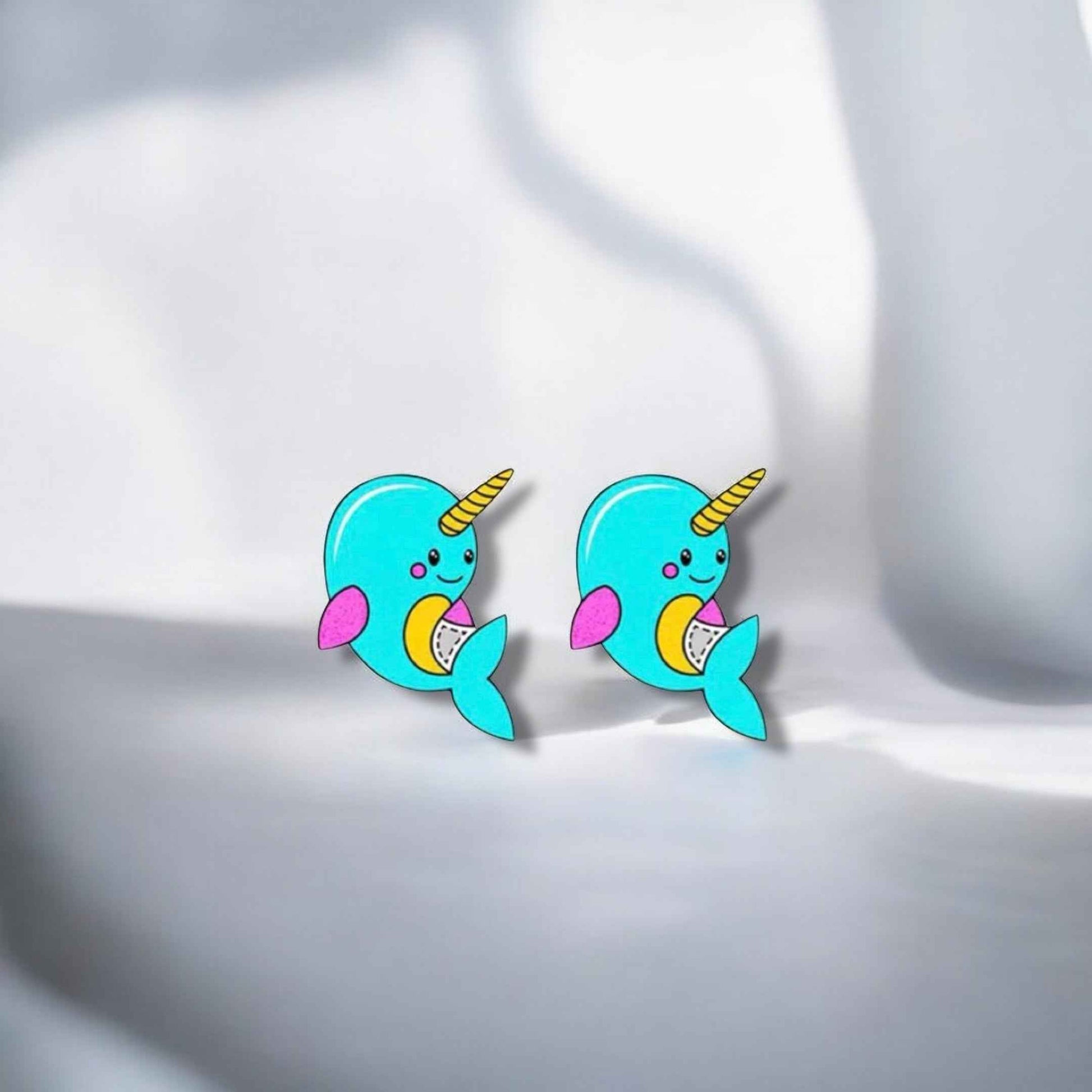 Whimsical Narwhal Studs: Dive into Adorable Handmade Jewelry!