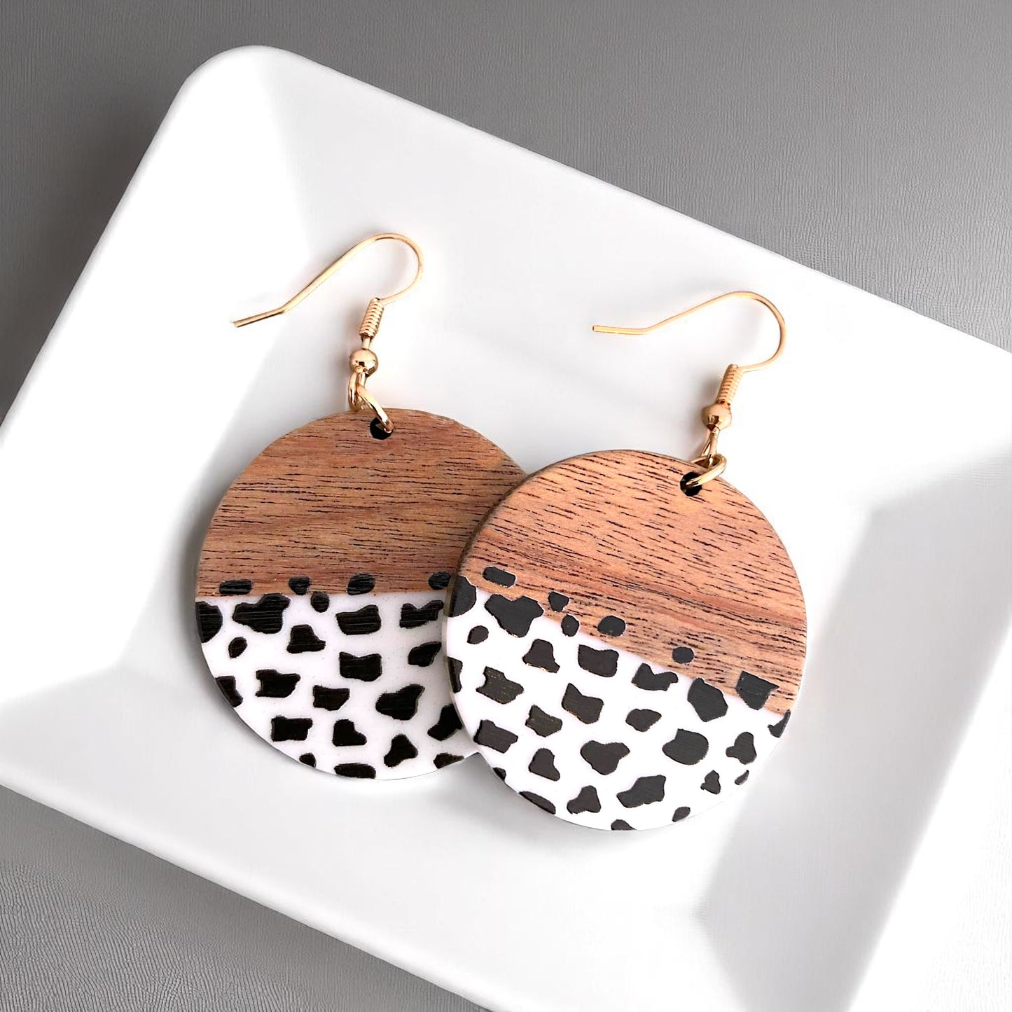 Boho Chic Cowprint Earrings - Unleash Your Wild Side!