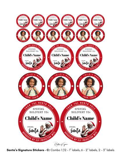 Personalized Santa Gift Tags – Custom North Pole Express Labels, Waterproof Christmas Stickers, Santa’s Workshop & Holiday Name Tags
