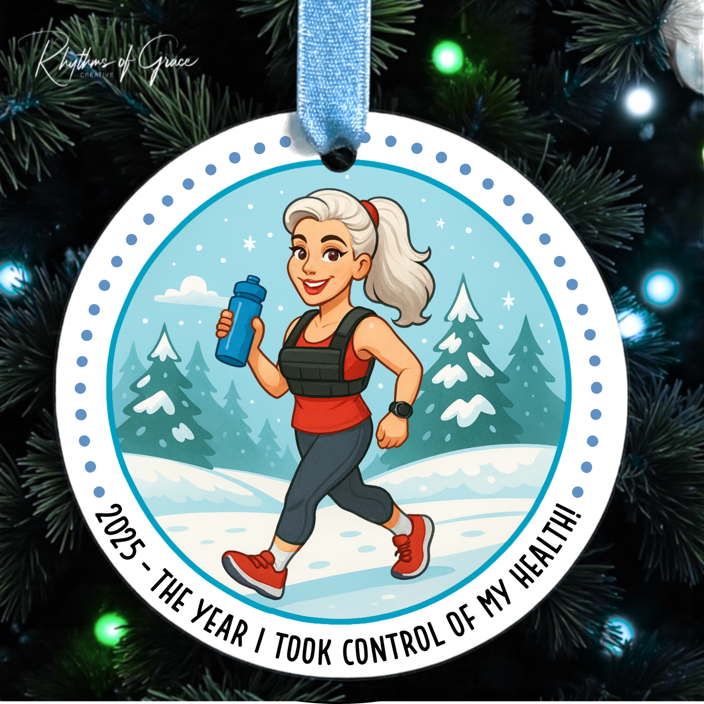 2025 Health & Fitness Milestone Ornament – Custom Workout, Wellness, and Goal-Crushing Christmas Gift