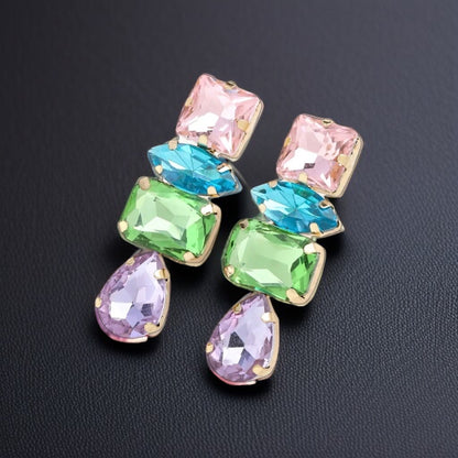 Sparkle in Style: Pastel Rhinestone Drop Earrings - Rhythms of Grace Creative