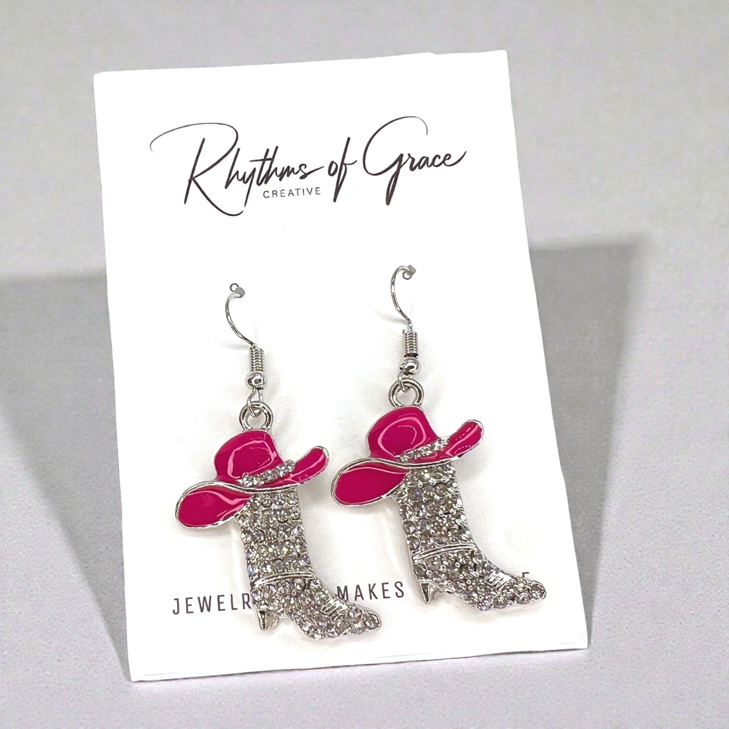 Rhinestone Cowgirl Boot Earrings | Western Rodeo Statement Earrings | Bachelorette Cowgirl Accessories