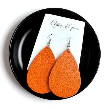 Teardrop Dream Earrings: Colorful Faux Leather Dangles for Every Occasion!