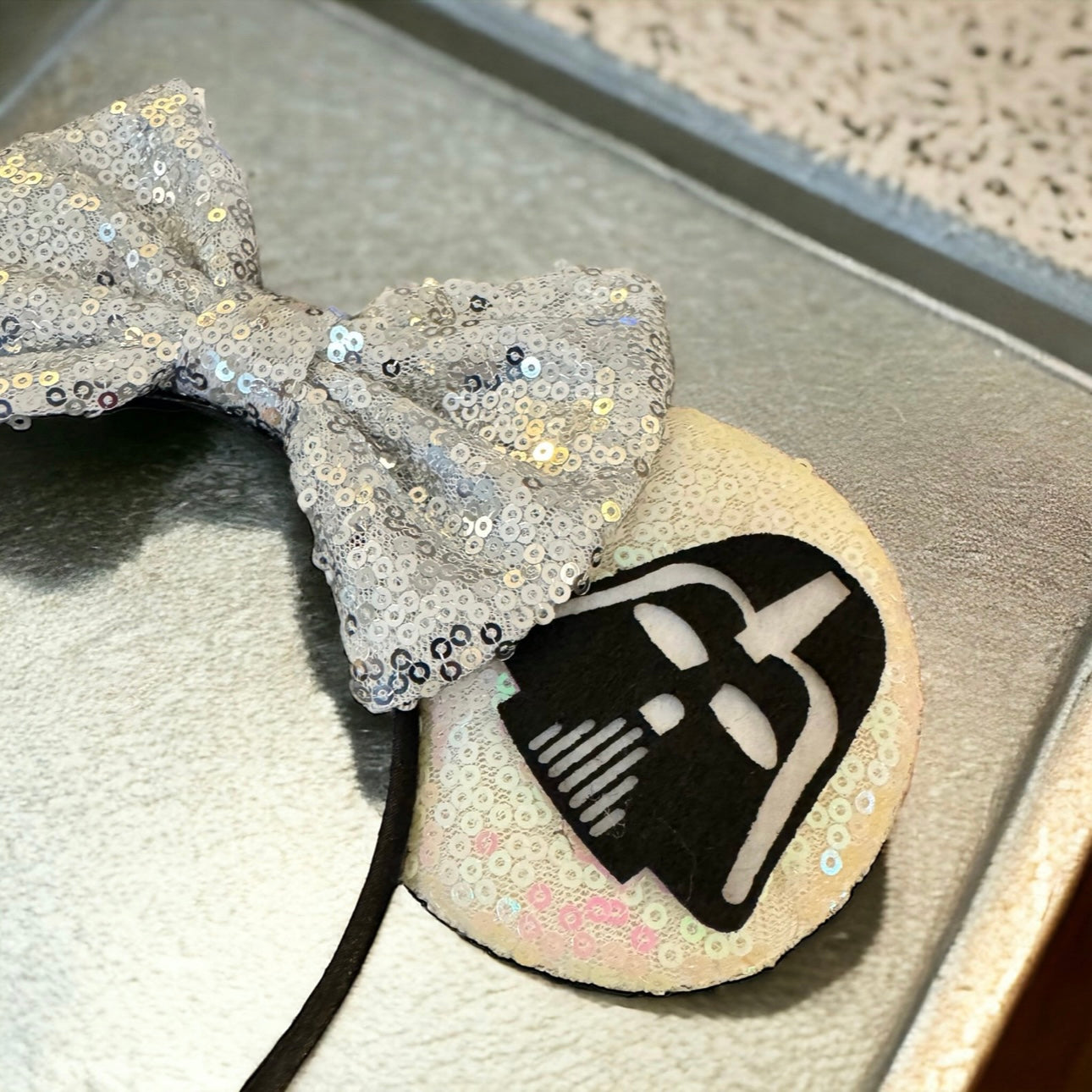 Star Wars Inspired Sequin Mouse Ears Headband, Darth Vader, Stormtrooper, NEW