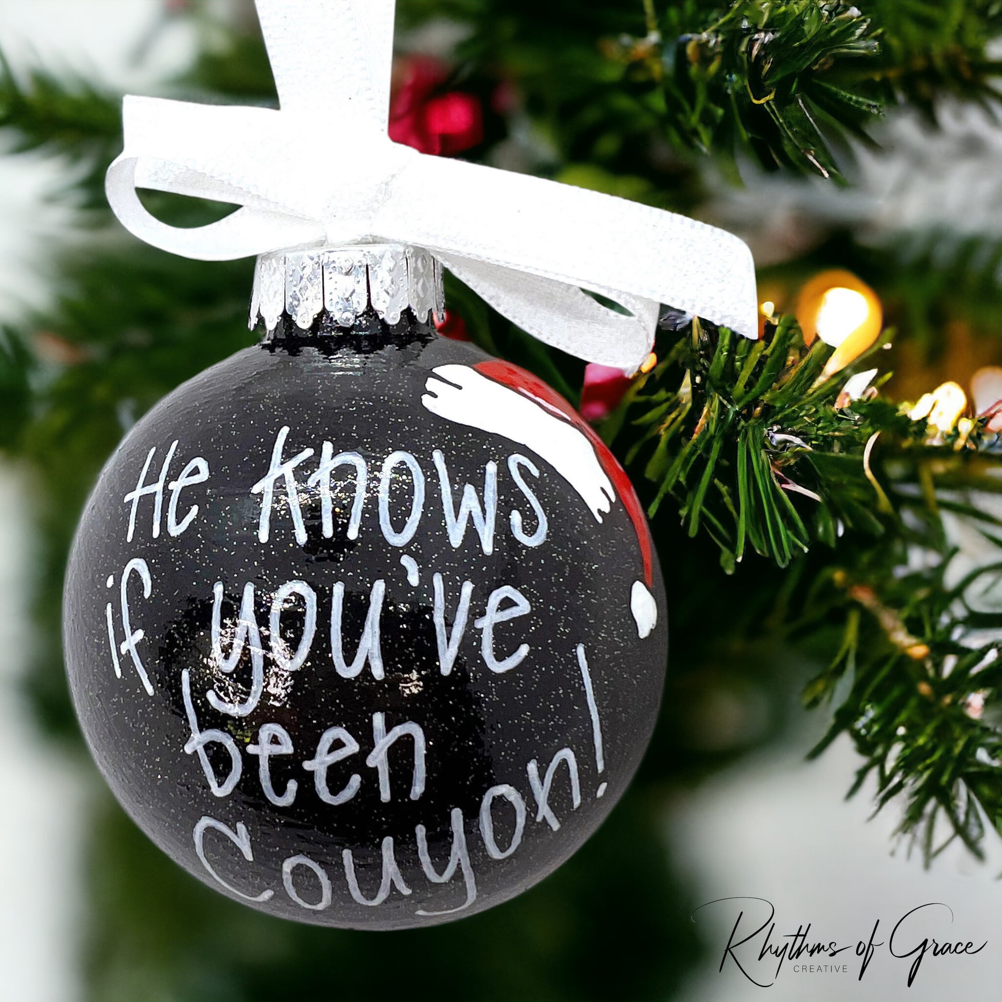 Cajun Christmas Ornament: "He Knows If You’ve Been Couyon!" - Rhythms of Grace Creative