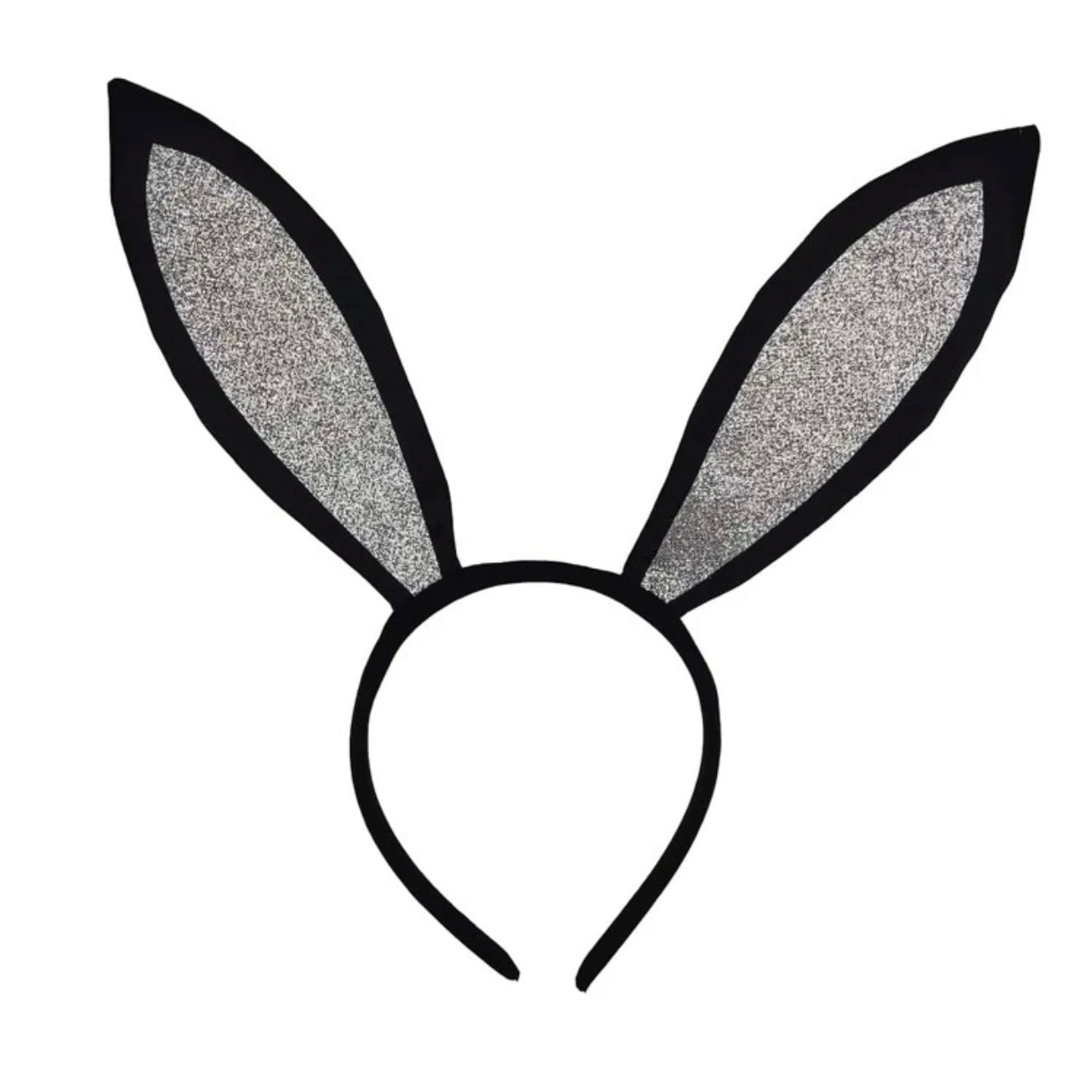 Bunny Bliss: Black and Silver Bunny Ears Headband for Playful Adventures! - Rhythms of Grace Creative