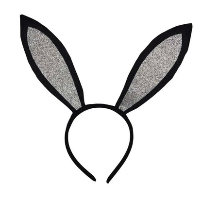 Bunny Bliss: Black and Silver Bunny Ears Headband for Playful Adventures! - Rhythms of Grace Creative
