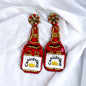 Beaded Champagne Earrings - Pop the Style! 🥂