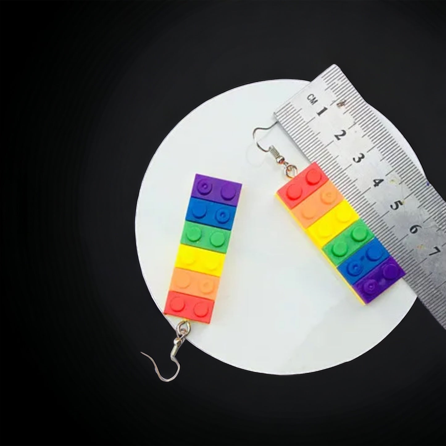 Colorful Love: Rainbow Block Dangle Earrings for Proud Hearts!