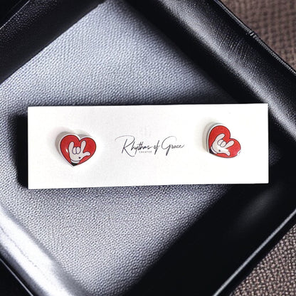 Spread the Love: "I Love You" Sign Language Stud Earrings