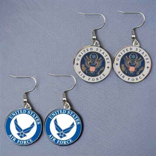 Military Mom Marvels: Air Force Cabochon Dangle Earrings!
