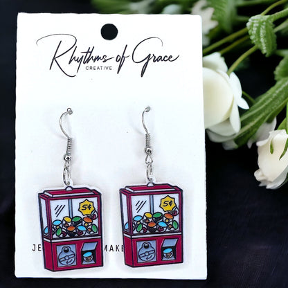 Sweet Nostalgia: Candy Machine Dangle Earrings!