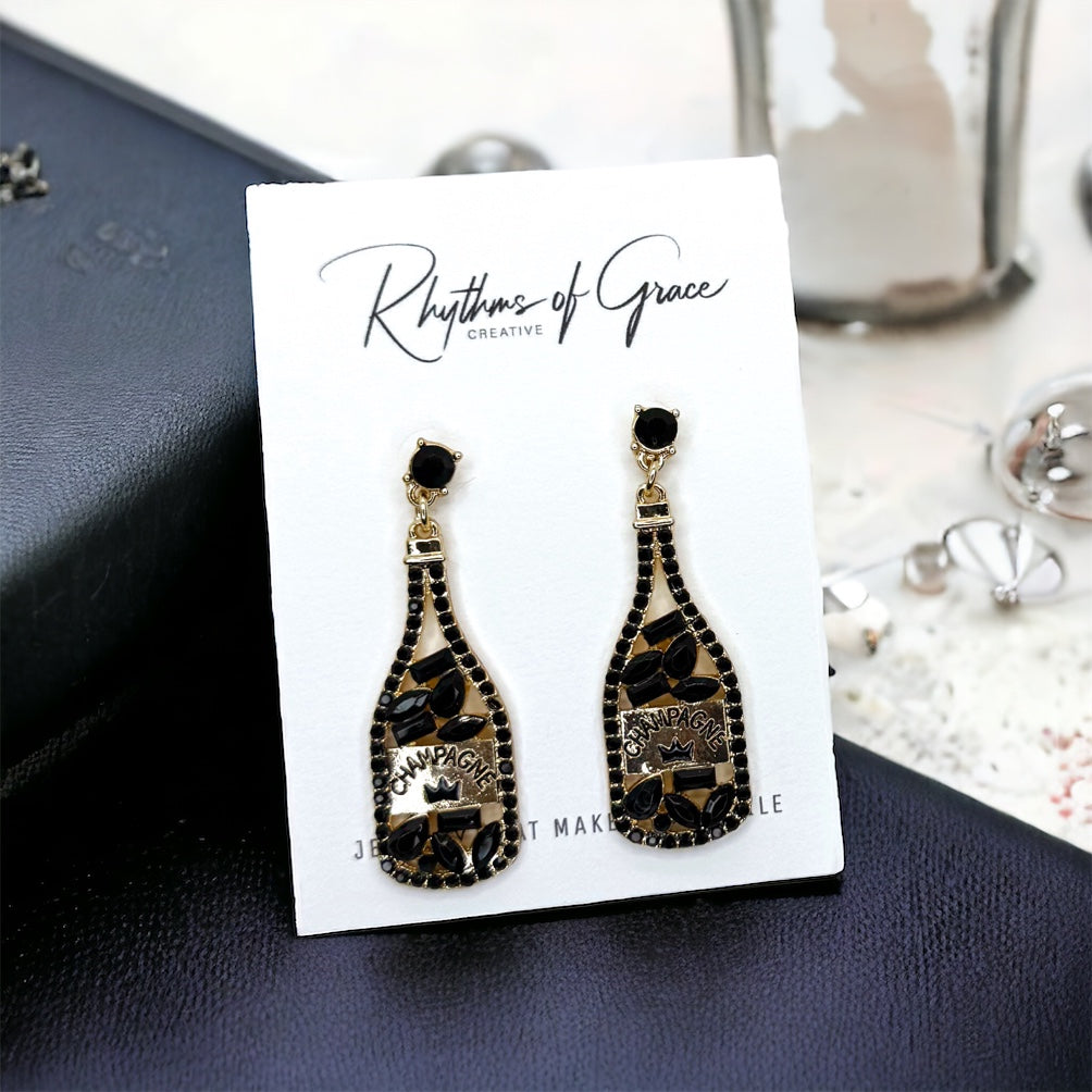 Pop the Bubbly with Champagne Earrings – Sparkle & Shine!